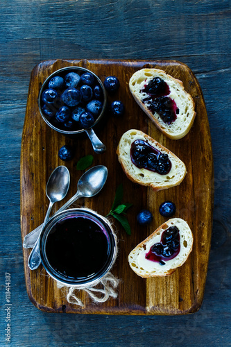 Blueberry jam sandwiches