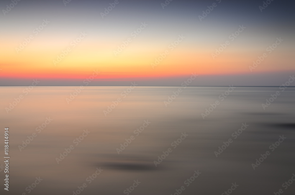 Fototapeta premium Long Exposure of Soft and colorful sunset.