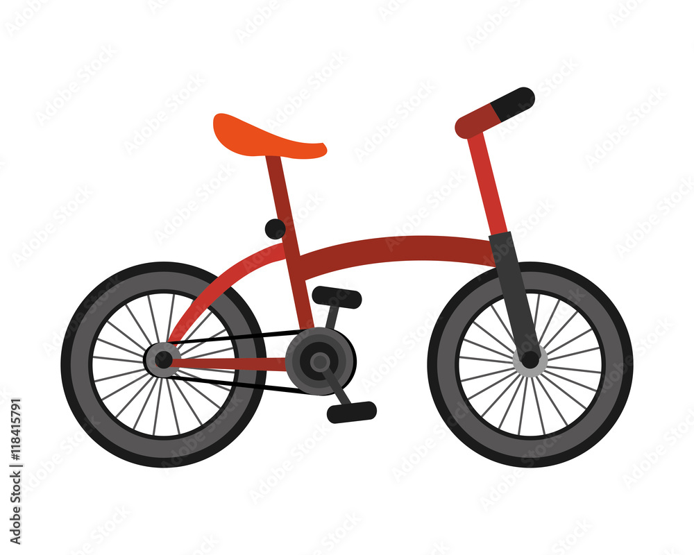 flat design single red bike icon vector illustration flat design single red bike icon vector illustration