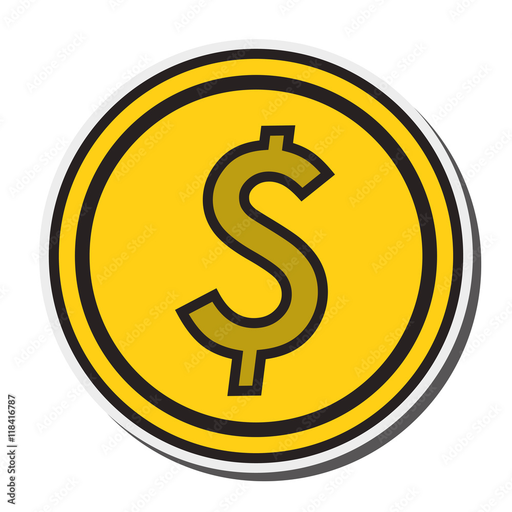 flat design dollar coin icon vector illustration flat design dollar coin icon vector illustration