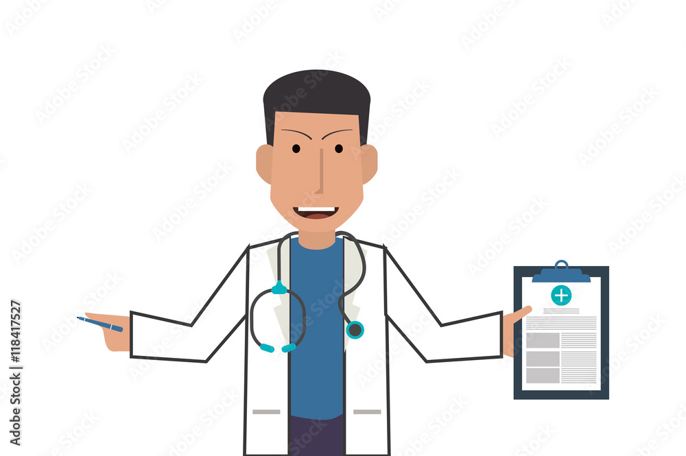 flat design doctor or medic with clipboard icon vector illustration flat design doctor or medic with clipboard icon vector illustration