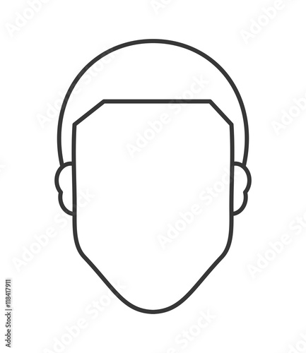 flat design faceless man icon vector illustration