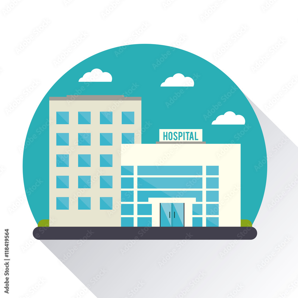 hospital building cloud clinic medical health care icon. Colorful and circle design . Vector illustration hospital building cloud clinic medical health care icon. Colorful and circle design . Vector illustration