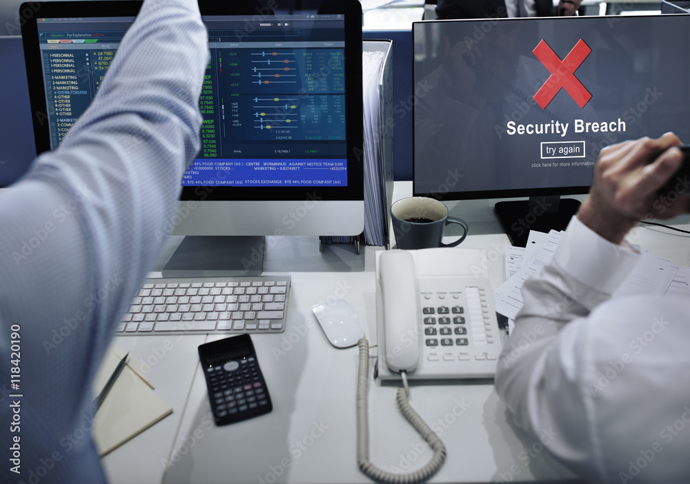 Fotografie Security Breach Hacker Cyber Crime Privacy Policy Concept