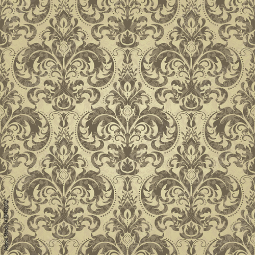 Wallpaper in the style of Baroque. Pattern design, decorative retro decor, vector illustration.
