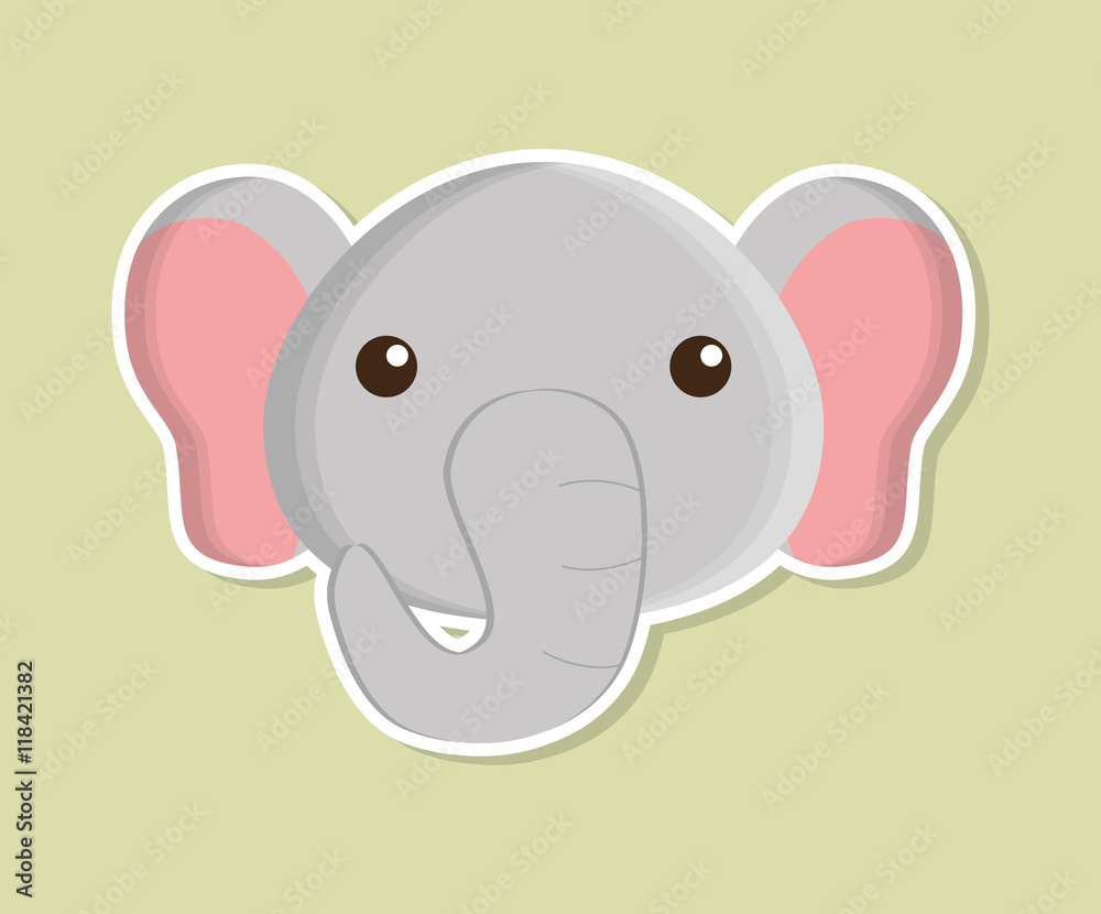 Fototapeta premium elephant animal cute little cartoon icon. Colorful and flat design. Vector illustration
