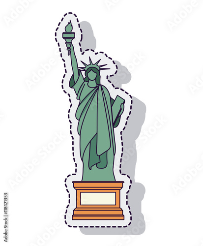 liberty statue isolated icon vector illustration design