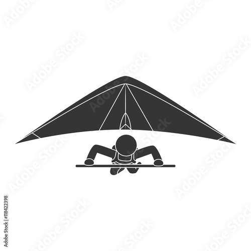 gliding sport extreme adventure athletic kite hang sky vector illustration isolated