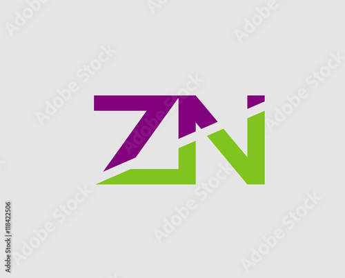 Alphabet Z and N letter logo. Vector illustration
