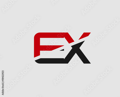 Abstract letter EX logo design template. Vector letter logo 
