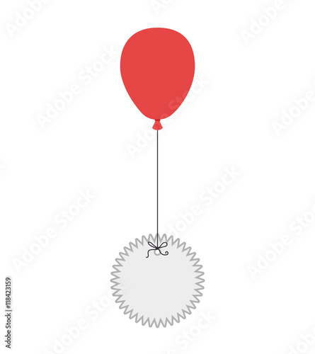 balloon stamp flying air celebration helium rubber vector illustration isolated