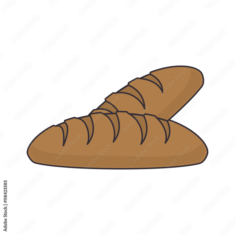 bakery baguette bread morning fresh eat vector isolated and flat illustration bakery baguette bread morning fresh eat vector isolated and flat illustration