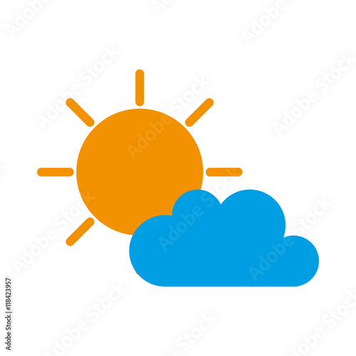sunny cloud sun weather sky clear sunrise vector illustration isolated