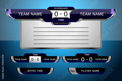 scoreboard game for football and soccer, vector illustration