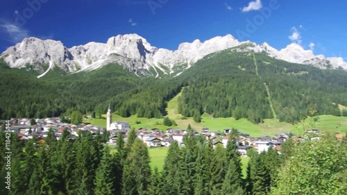 Dolomites, Italy - View of Padola, small town among the Dolomiti Venete. This ski resort will be connected to Sexten - Drei Zinnen in 2017.
 photo