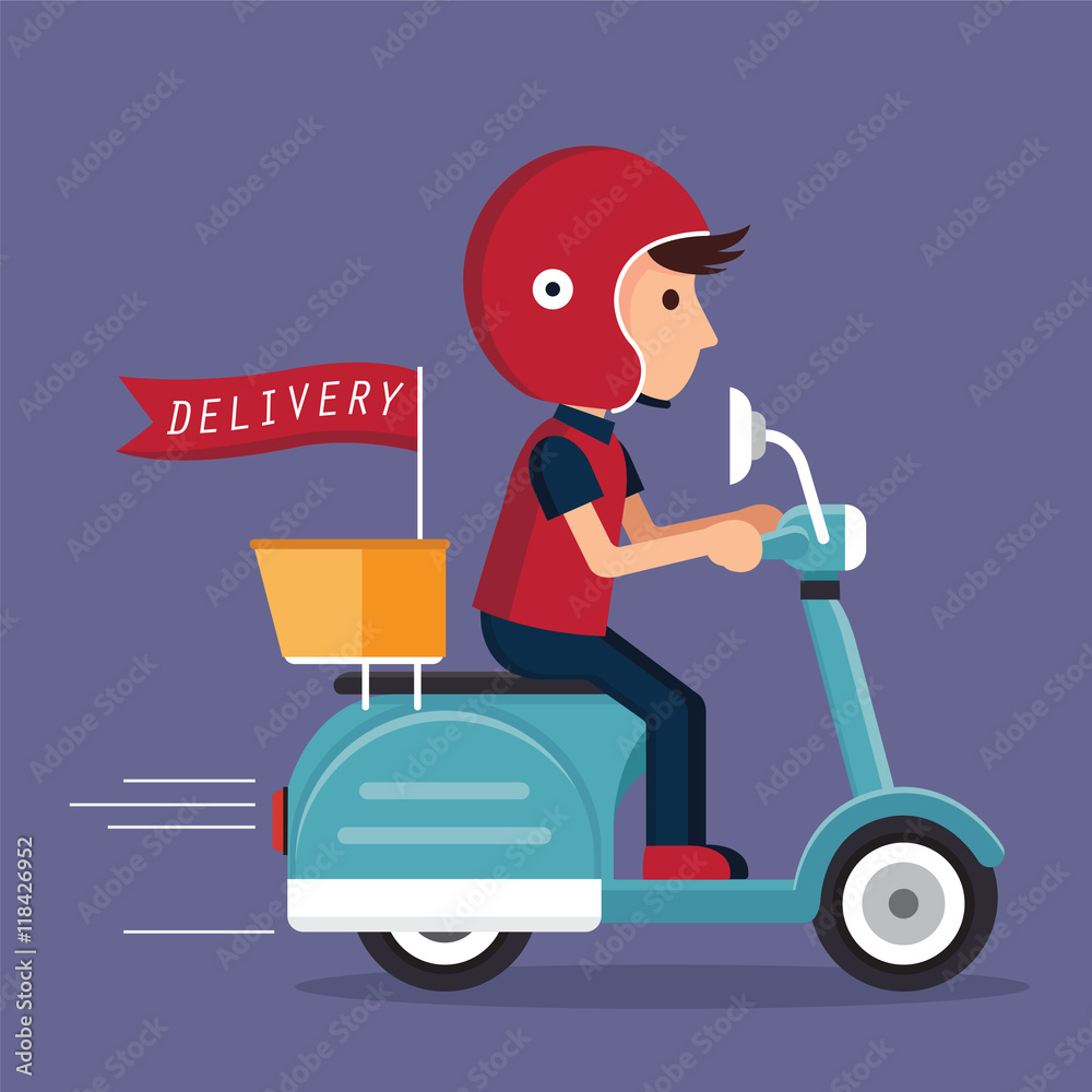 delivery with scooter