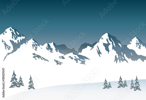 snow-capped mountains - background 