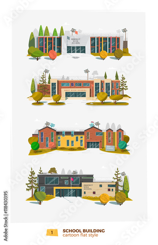 Four school building