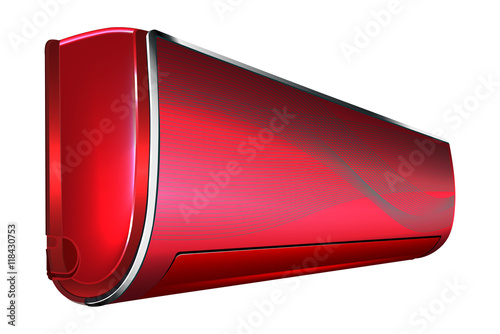 Air conditioner system red  on white background. Vector illustration. EPS10