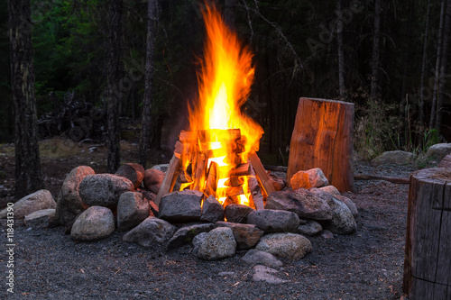 Camp fire in the nigth