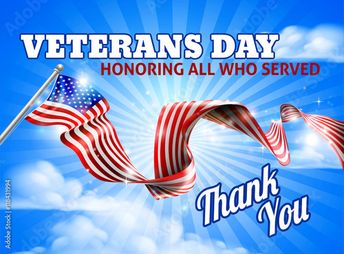 Veterans Day American Flag Sky