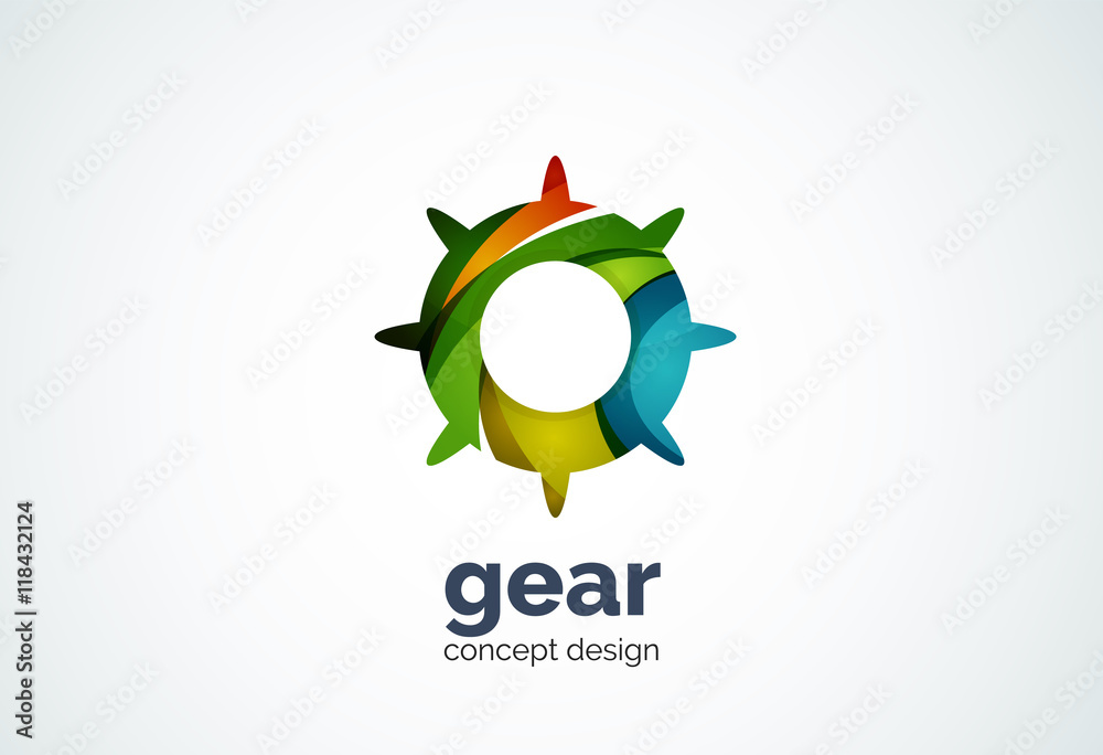 Gear logo template, hi-tech digital technology working and engineering concept Gear logo template, hi-tech digital technology working and engineering concept