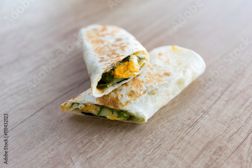 Breakfast tortilla with egg