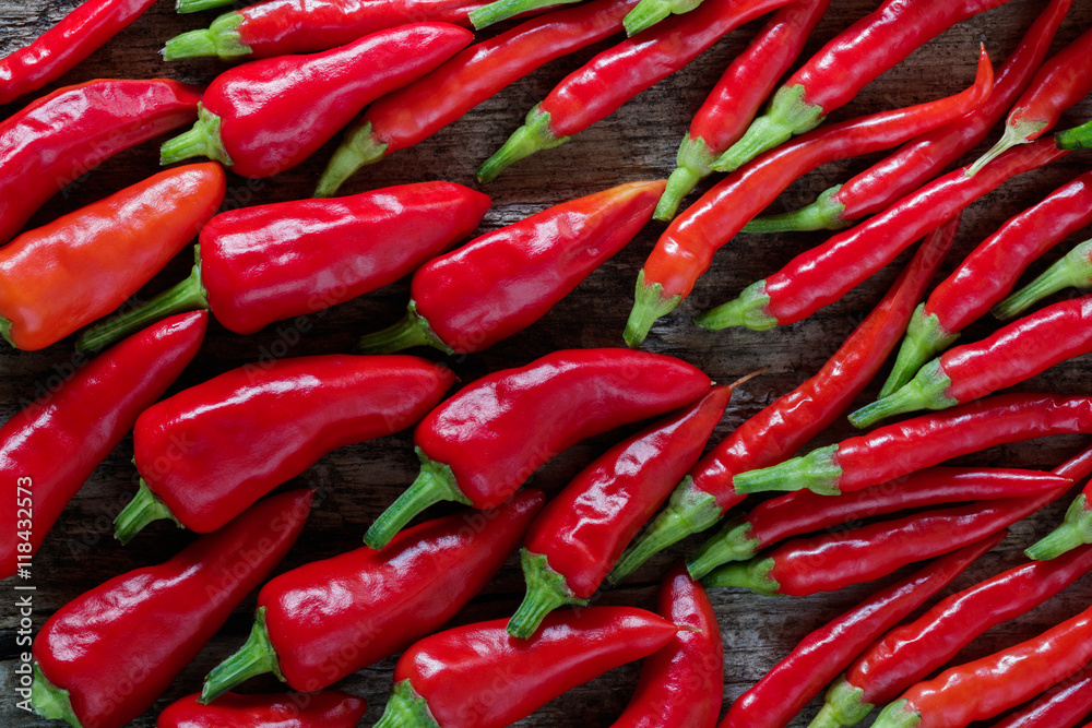 Red chilli peppers background