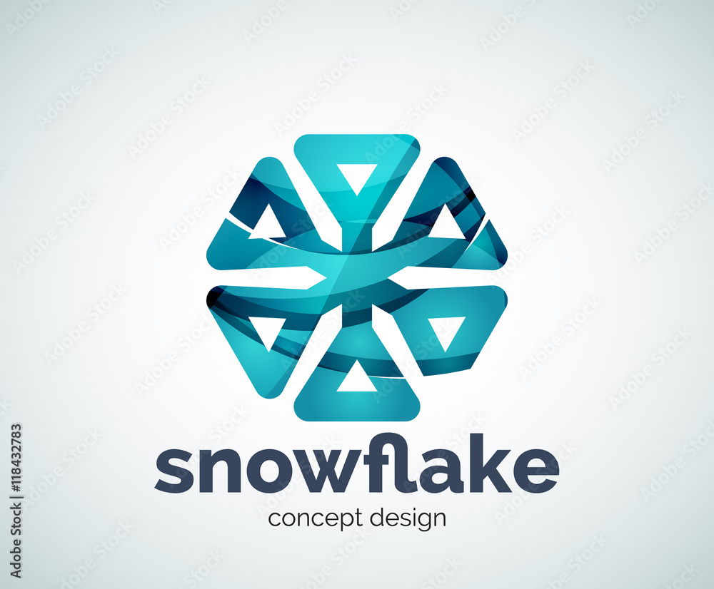 Vector Christmas snowflake logo template Vector Christmas snowflake logo template