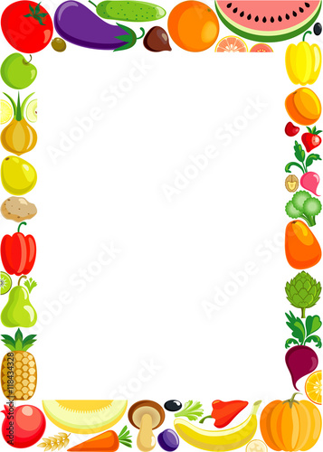 Colorful fruit frame