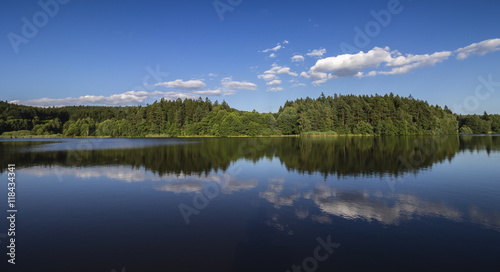 Evening Lake - Pond Photo. Quiet Peaceful Landscape.