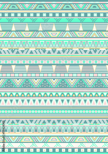 Seamless Ethnic pattern design. Navajo geometric print. Rustic decorative ornament. Abstract geometric pattern. Native American pattern. Ornament for the design of clothing, textiles