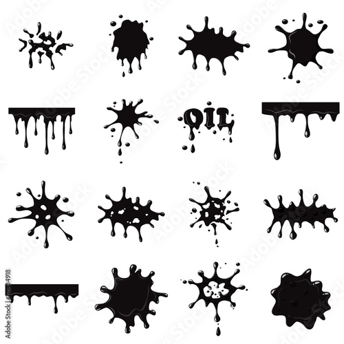 Simple oil or petroleum set. Universal oil or petroleum set to use for web and mobile UI isolated vector illustration