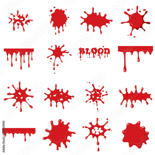 Simple blood set. Universal blood set to use for web and mobile UI isolated vector illustration