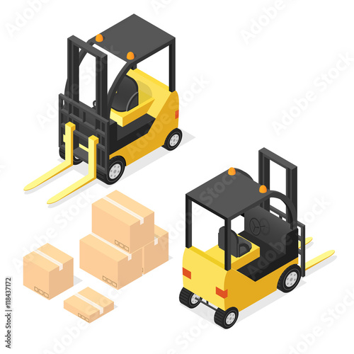 Lift Truck Isometric. Vector