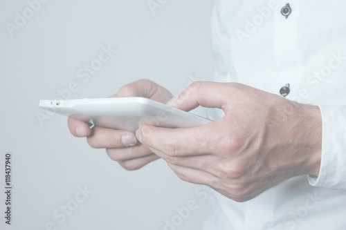 Tablet in hands man