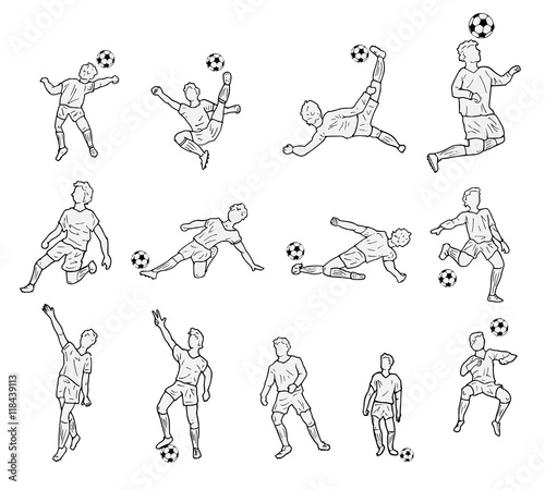 Actie voetbal spelers