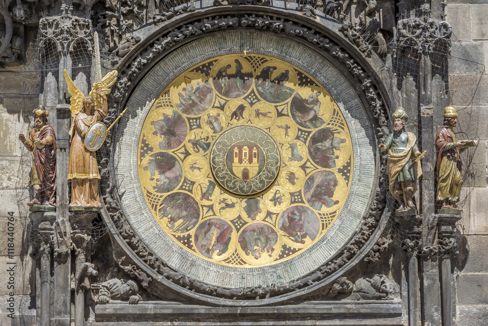 Calendar Plate of Prague Astronomical Clock, Czech Republic
