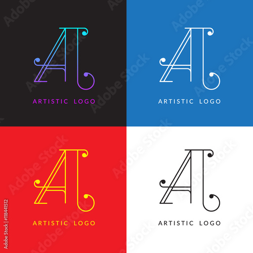 Letter "A" monogram. Trendy line art design. Eps10 vector illustration.