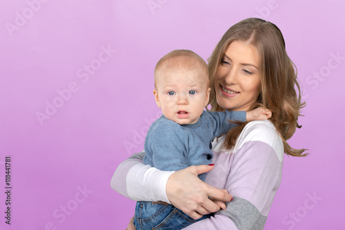 Happy young mother and her son