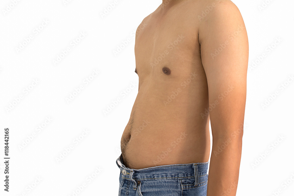 Naklejka premium Obese Man Asia, Man at risk for Obesity