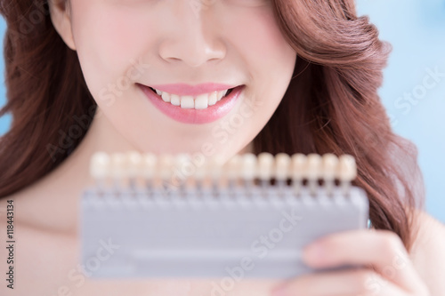Woman teeth whitening concept