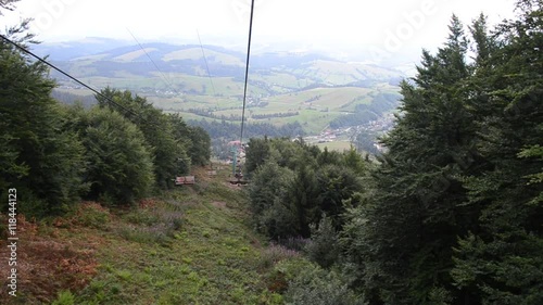 downhill ski tow in the Ukrainian Carpathians
