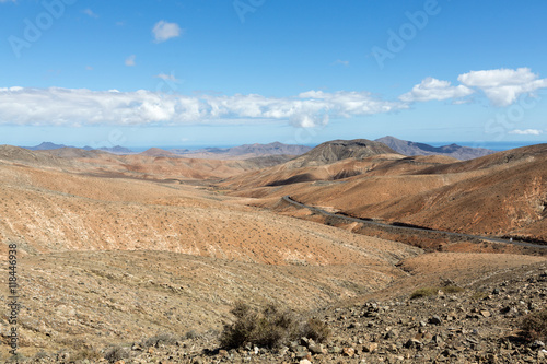 Beautiful volcanic mountains on Fuerteventura. Canary Islands.