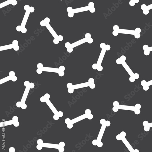 Bone vector black and white seamless pattern.
