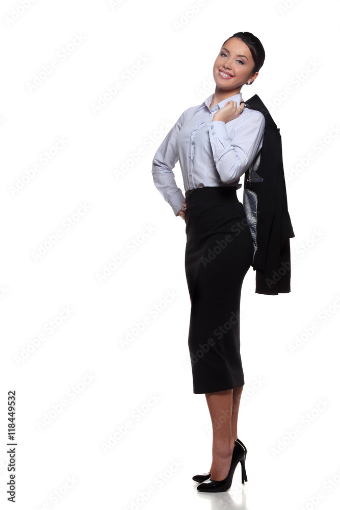 Pretty business woman on the white backround Pretty business woman on the white backround