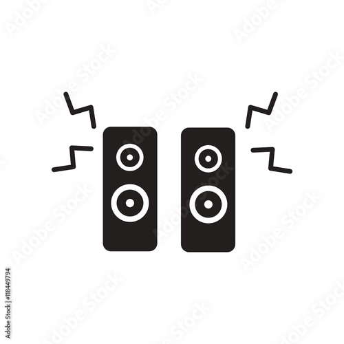 flat icon in black and white style music speakers