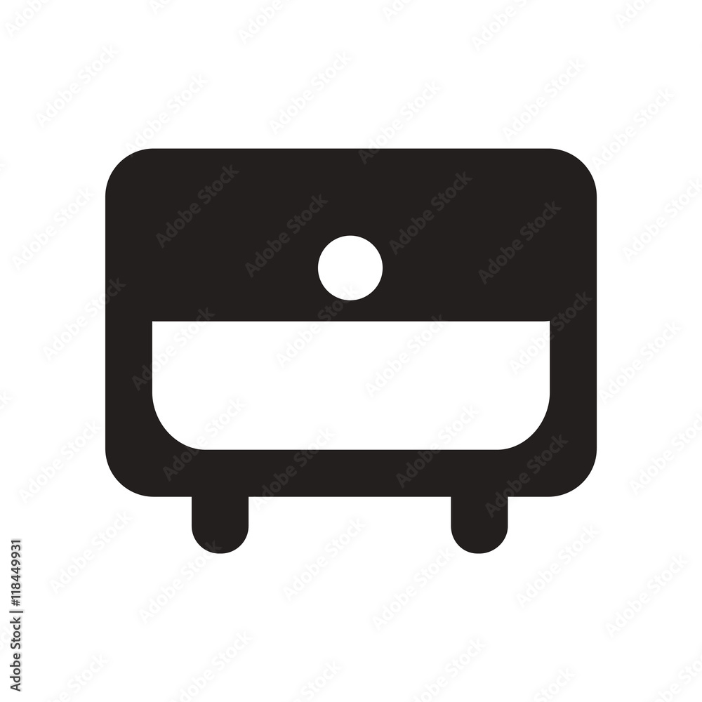 flat icon in black and white style nightstand flat icon in black and white style nightstand