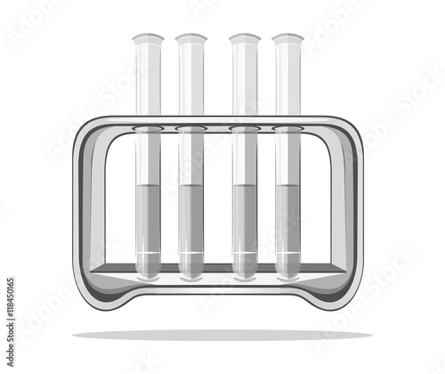 Test tubes. Monochrome icon. Vector illustration isolated on white background