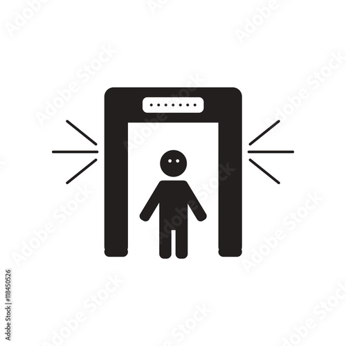flat icon in black and white style people scanner 